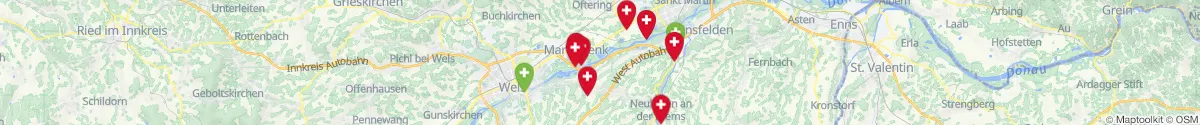Kartenansicht für Apotheken-Notdienste in der Nähe von Allhaming (Linz  (Land), Oberösterreich)